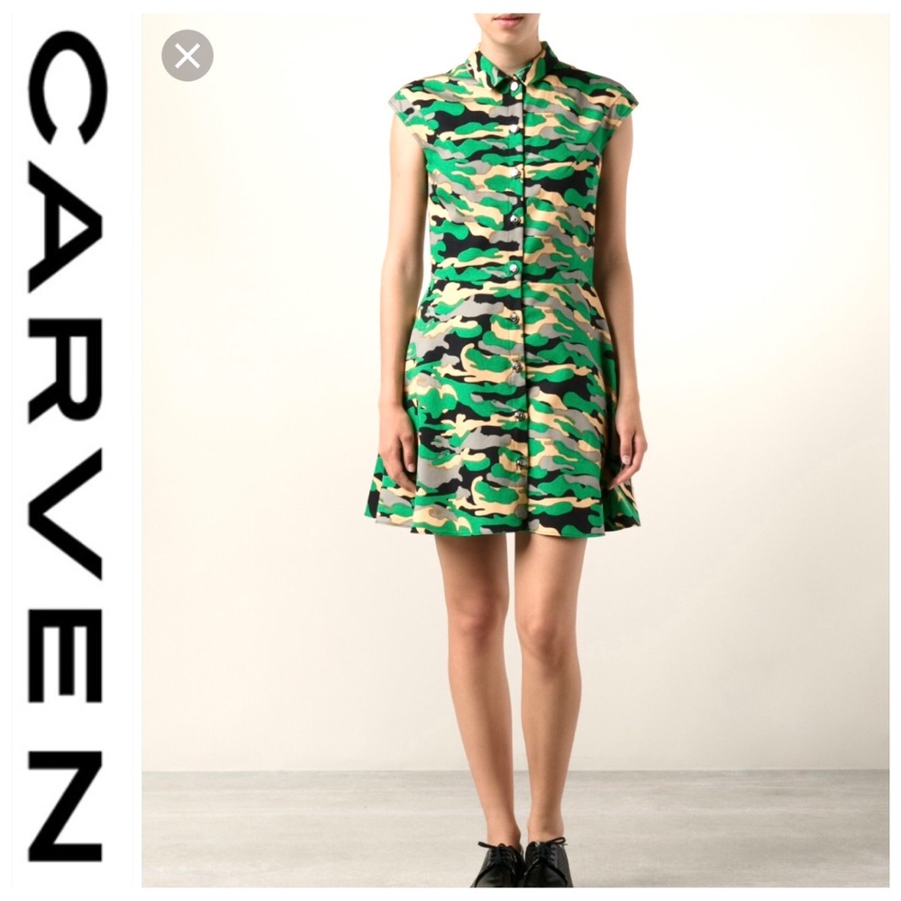 💕SALE💕 Carven Camouflage Shirt Dress